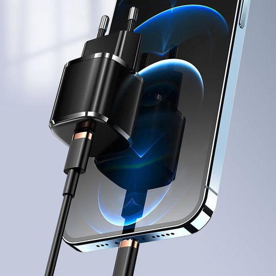 МЗП Usams US-XFK T36 20W 1C Charger + US-SJ484 U63 Type-C to Lightning 20W PD Black | Зображення 1