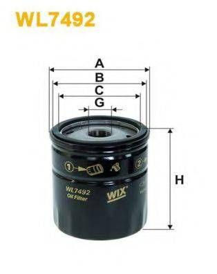 Фільтр оливи WIX FILTERS WL7492 на FORD RANGER (ES, ET)