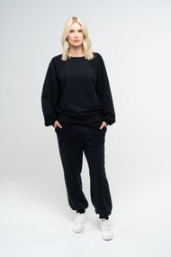 Костюм жіночий світшот та штани-джоггери чорний, 2XL