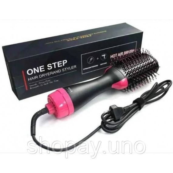 Фен Щітка гребінець 3в1 One step Hair Dryer 1000 Вт 3 режими випрямляч для укладання волосся стайлер з функцією іонізації | Зображення 1