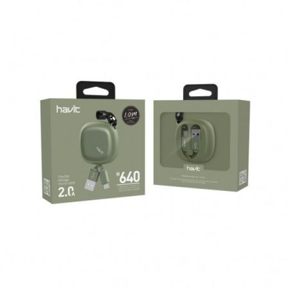 Кабель-брелок HAVIT HV-H640 Flexible Micro USB cable green | Зображення 4