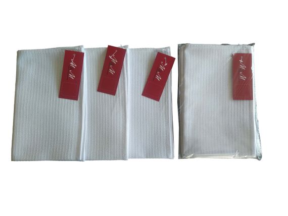 Набір кухонних рушників вафельних 3 шт М&М 30х45 см Білі (213740) | Зображення 2