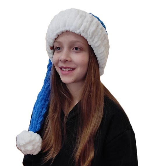 Новорічна шапка 141, маскарадна шапочка, шапочка Санти Діда Мороза, ковпак новорічний Шапка Санта Клауса