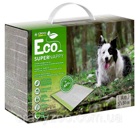 Пелюшки для собак Croci Super Nappy Eco біорозкладні 14 шт 57х84 C6028484