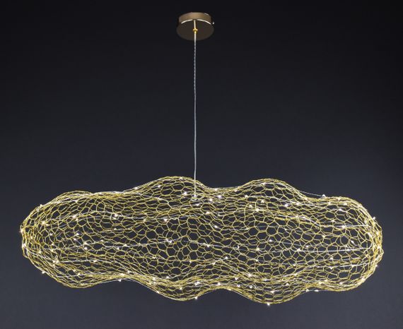 Люстра світлодіодна підвісна LED світильник для квартири на стелю лед 27652 Золото 25-180х40х60 см. | Зображення 3