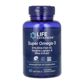 Super Omega-3 EPA/DHA Fish Oil Sesame Lignans &amp; Olive Extract	- 60 softgels