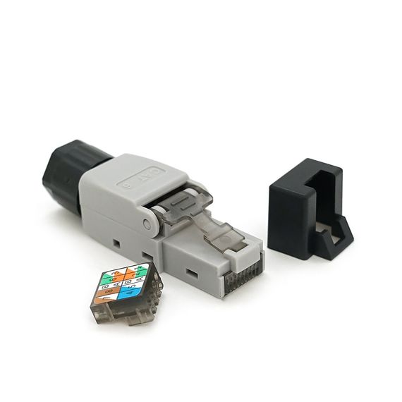 Коннектор RJ-45 быстрого монтажа 8P8C UTP Cat-6 (разборный, безинструментальный) серый, цена за 1 шт | Зображення 3