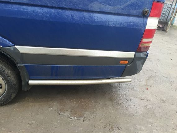 Боковые трубы за задним колесом (2 шт, нерж) ExtraLong база, 70мм для Mercedes Sprinter 2006-2018 гг | Зображення 5