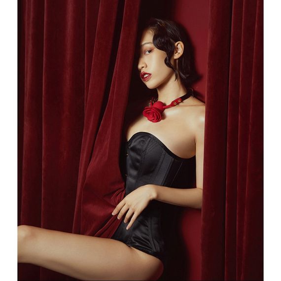 Корсет эротический UPKO размер S, атласный, черный Sex Aura