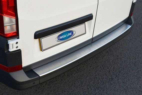 Накладка на задний бампер (Omsa, нерж) Глянцевая для Volkswagen Crafter 2017↗ гг.