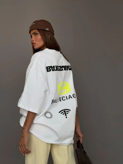 Футболка женская с принтом повседневная M Белая