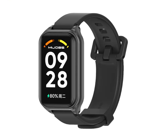 Силіконовий ремінець Mijobs Classic для фітнес браслета Xiaomi Mi Smart Band 8 Active - Black
