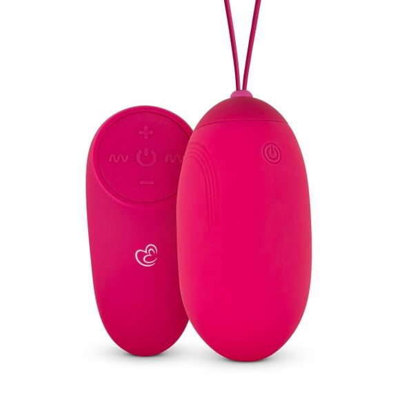 Віброяйце XL вібратор з пультом Easytoys ET836PNK — силіконове, рожеве, 10 режимів, водостійке, 8 × 3,8 см | Зображення 1