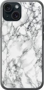 Чохол на iPhone 15 Мармур білий із силікону FCh_019707