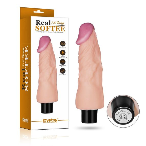 Реалістичний вібратор - Reel Softee Vibrator 7" Sex Aura