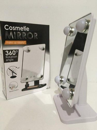 Зеркало для макияжа Mirror 360 Rotation Angel с LED подсветкой и сенсорным управлением | Зображення 2