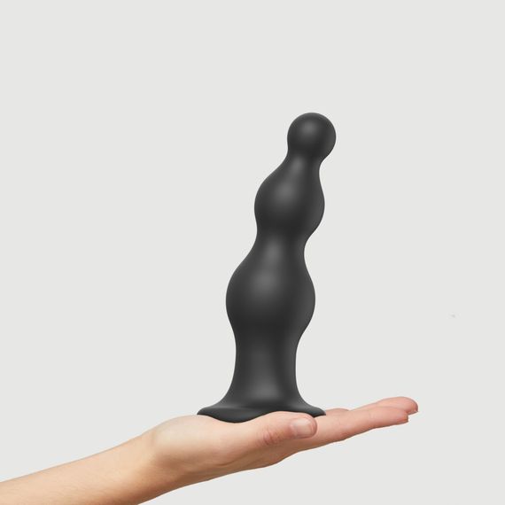 Насадка для страпона Strap-On-Me Dildo Plug Beads Black XXL | Зображення 1
