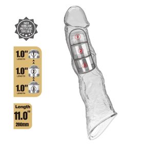 Подовжуюча насадка на член - Pretty Love Extension Penis Sleeve Clear, 28 см Sex Aura
