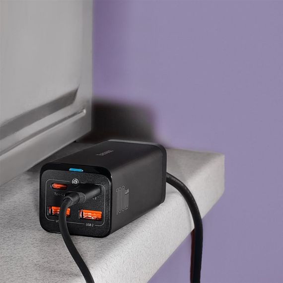 Сетеве зарядне устройство Baseus GaN3 Pro Desktop Fast Charger 100W чорний (33077-01_1752) | Зображення 5