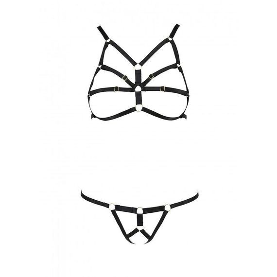 Комплект білизни зі стреп Armanda Set black — Passion Exclusive, 2XL/3XL | Зображення 4