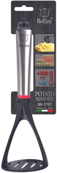 Картофелемялка Bollire BR-3707, пластиковая с ручкой из нержавеющей стали, 25 см | Зображення 1