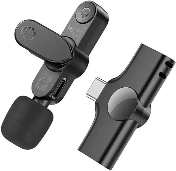 Мікрофон петличний бездротовий Borofone BFK12 Type-C - Black | Зображення 2