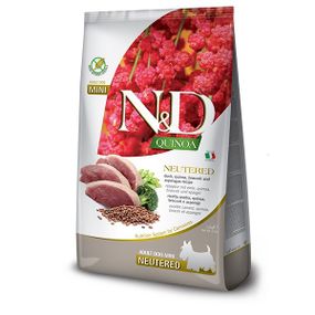 Сухий корм із качкою для стерилізованих собак Farmina N&D Quinoa Duck Broccoli & Asparagus Neutered Small Breed, 2.5 кг