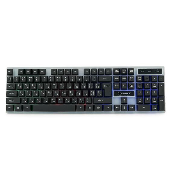 Клавиатура USB XSTRIKE XS-1080, довж. кабеля 135см, RGB подсветки, 445х145х35мм