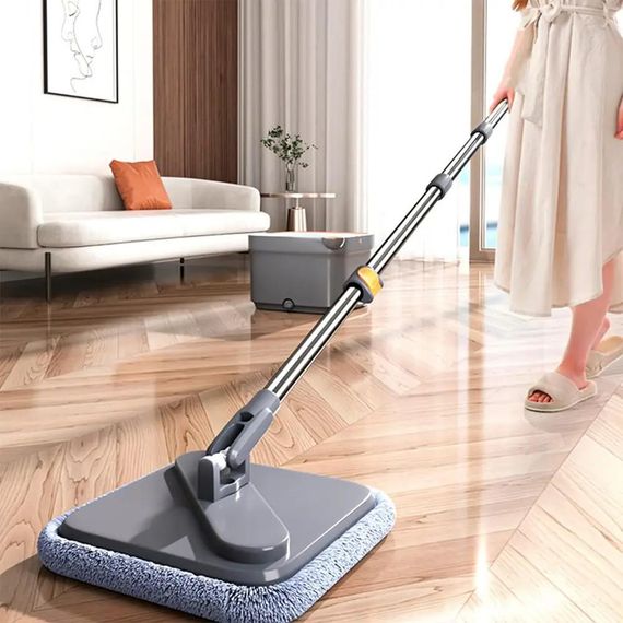 Комплект швабра з відром для миття підлоги Mop with bucket K10 , з віджиманням / Складна швабра | Зображення 1