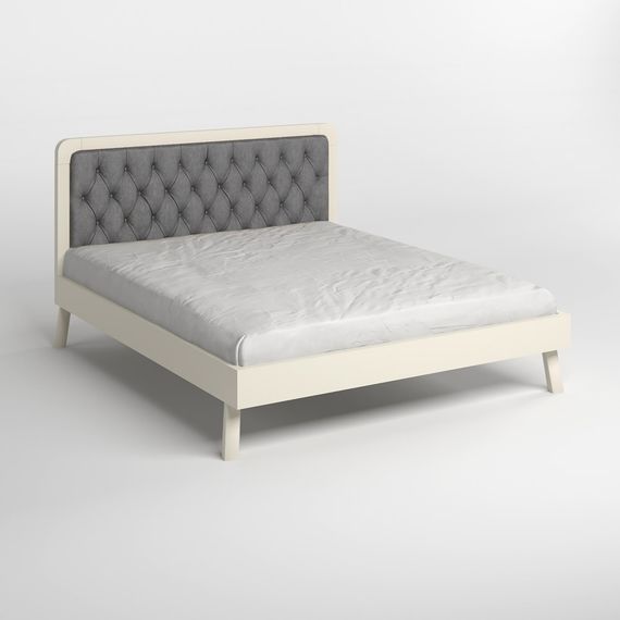 Двоспальне дерев'яне ліжко Mebigrand Токіо Айворі (S0505Y30R)/Аляска 93 (Сірий) 140х190 см (MBG-4674) | Зображення 1