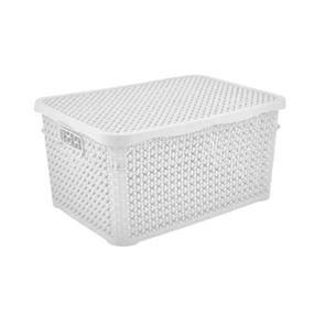 Кошик 10л з кришкою білий Pearl ELIF