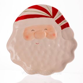 Новогодняя тарелка из фарфора Санта 25×25 (см) CR-1-31