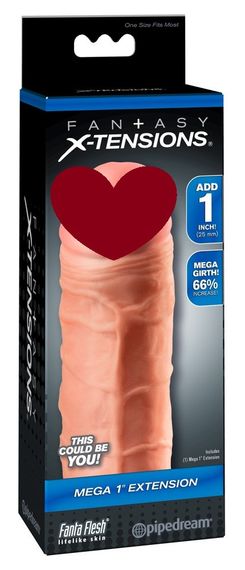 Насадка на член, що збільшує, реалістична Pipedream Fantasy X-tensions, бежева sexstyle