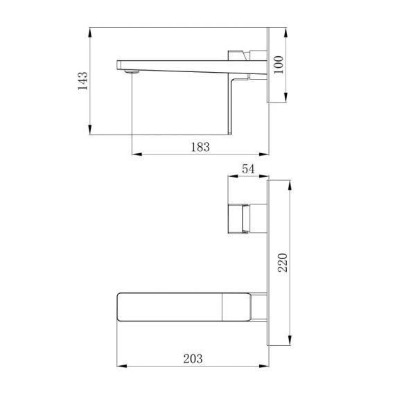 Смеситель для раковины Qtap Gemini скрытого монтажа QTGEM273BLM45694 Black Matt | Зображення 1