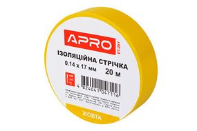 Ізоляційна стрічка жовта 0.14х17мм 20 м (пачка, кратно 10 шт.) APRO ET-20Y1