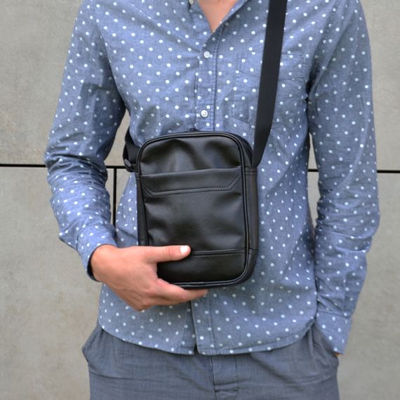 Месенджер класичний з еко шкіри гладкої, Сумка через плече кежуал чоловіча Ділова сумка месенджер | Зображення 5