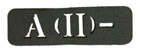 Шеврони  Група крові A (II) - (8*2)  хакі Лазерна перфорація