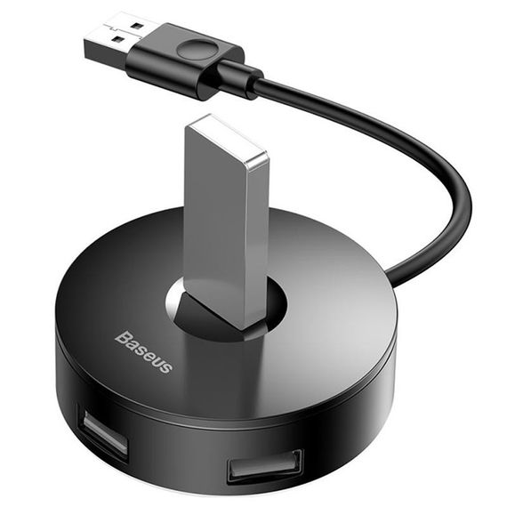 Перехідник HUB Baseus Round Box USB to USB 3.0 + 3USB 2.0 (CAHUB-F) Чорний | Зображення 4