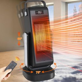 Нагрівач портативний із регулюванням вгору/вниз на 60°, 70° осциляція, електричний PTC-обогрівач