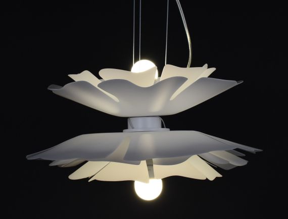 Люстра підвісна на 2 лампочки 27509 Білий 35-140х50х50 см. | Зображення 2