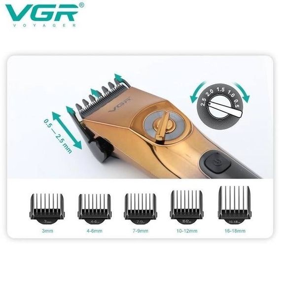 Машинка для стрижки волосся та бороди VGR V-663 (43022-V663_586) | Зображення 3