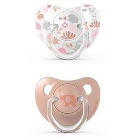 Пустышка Suavinex Memories Истории малышей 6-18 мес. 2 шт. оранжевая (307155)