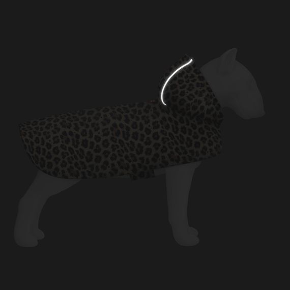 Дощовик-накидка з капюшоном для собак WAUDOG Clothes, малюнок "Леопард",L, А 48-52 см, B 60-70 см, С 42-52 см | Зображення 4