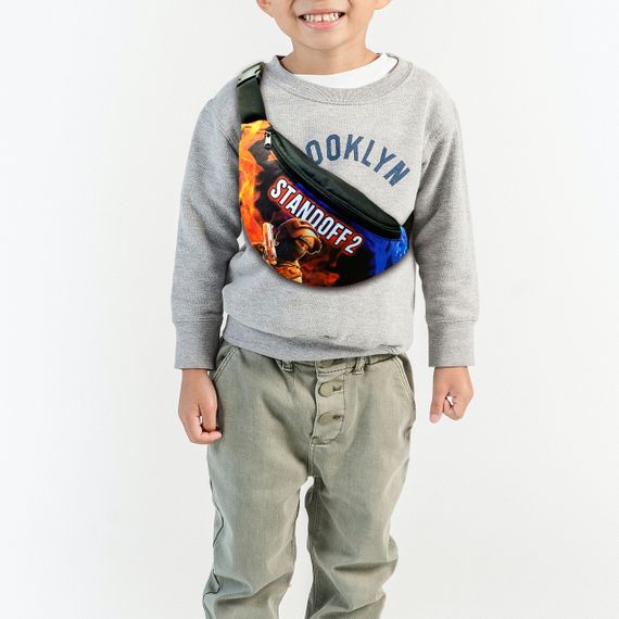 Сумка-бананка "Standoff 2" с принтом,32х15см,детская,молодежная (00001)