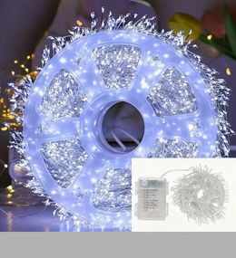 Срібна мішурна гірлянда з дистанційним керуванням XPRO WW-1 30m 900L white wire (47392-_444)