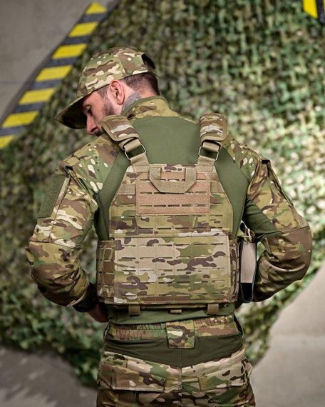 Плитоноска 4 швидких скидання з напашником мультикам frezzi РП7349 | Зображення 2