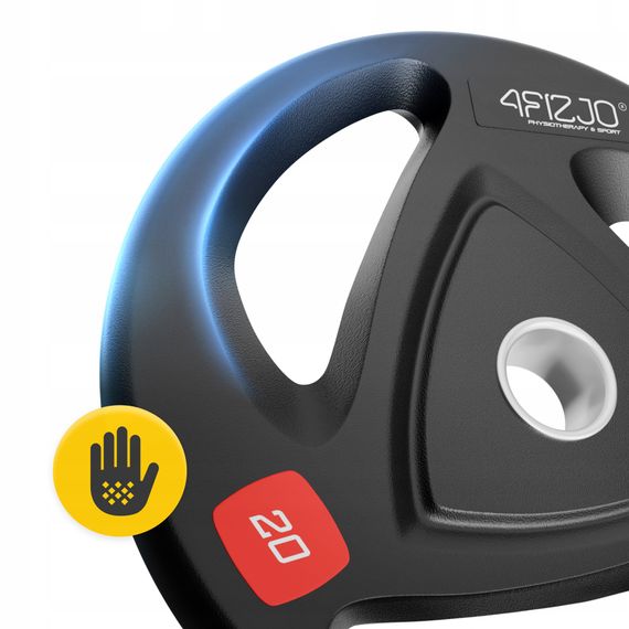 Диск олімпійський 4FIZJO 1 x 20 кг 51 мм металевий, прогумований Black (P-5905973401296) | Зображення 3