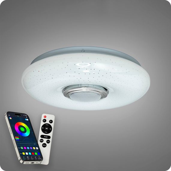 Люстра світлодіодна 517 Dlight RGB з пультом і  колонкою 45Вт Білий (02146) | Зображення 6