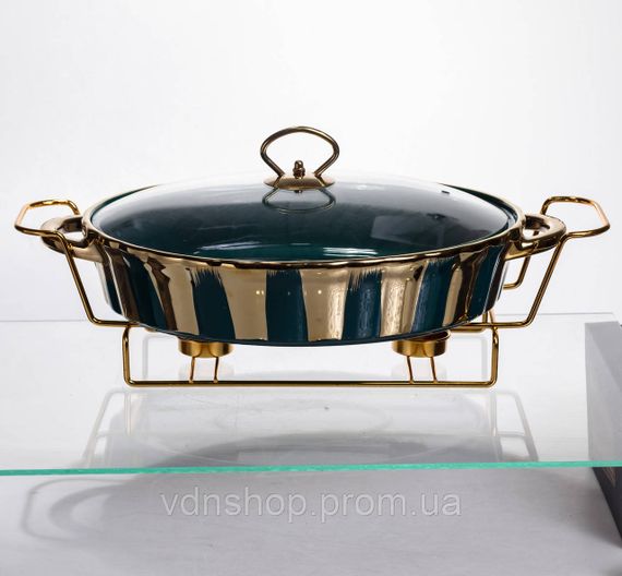 Марміт порцеляновий настільний овальний 2 літри мармітниця з підігрівом JY-7