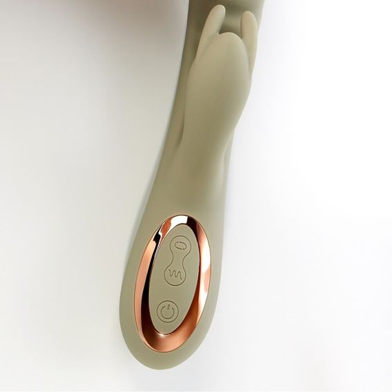 Вибратор-кролик Sweet Em Velvet Lure, 3 режима вибрации + 10 режимов у отростка, зеленый sexstyle | Зображення 5